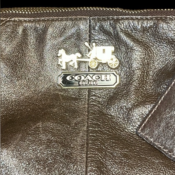 COACH Madison Sophia Chocolate Brown Hobo Purse with Bag cover - Picture 2 of 13